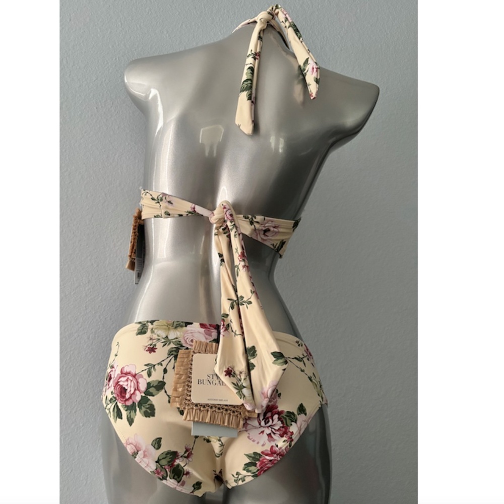 ANTONIO MELANI Cream Floral Crisscross Bikini - Picture 6 of 8